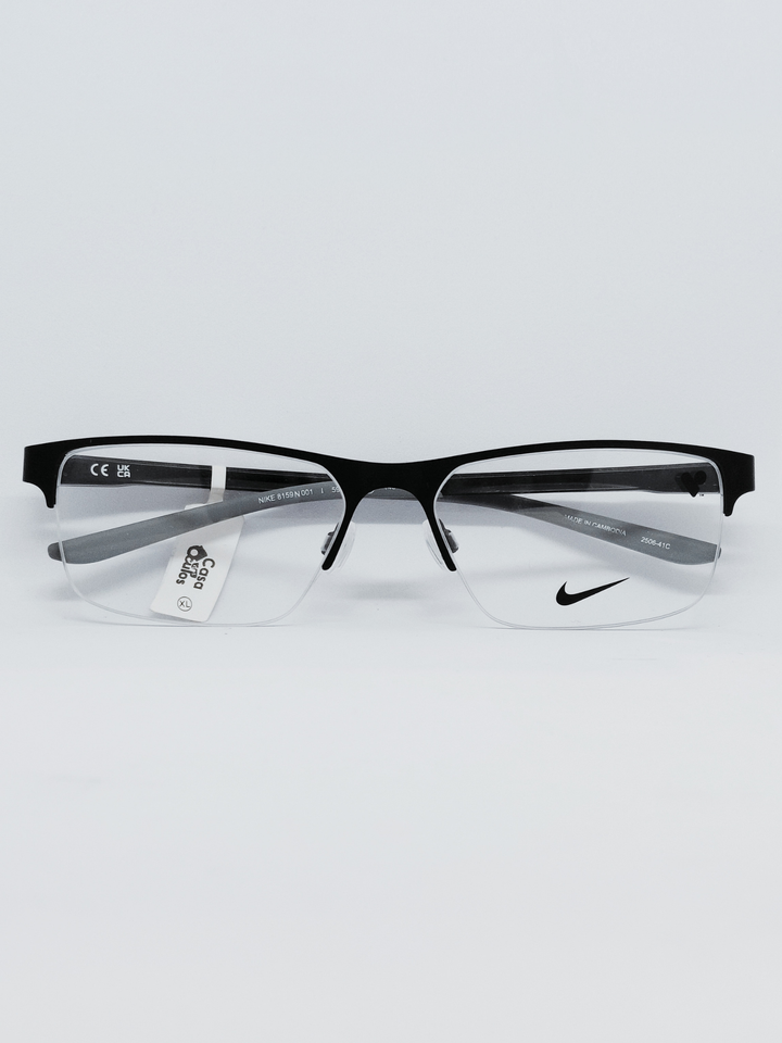 Armação Masculina Nike 8159 N Meio Aro (fio de nylon) Preto e Cinza - foto 1