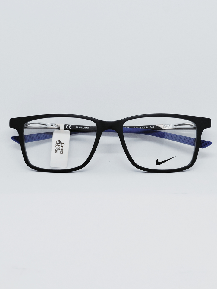 Armação Masculina Nike 7145 Retangular Preto e Azul - foto 1