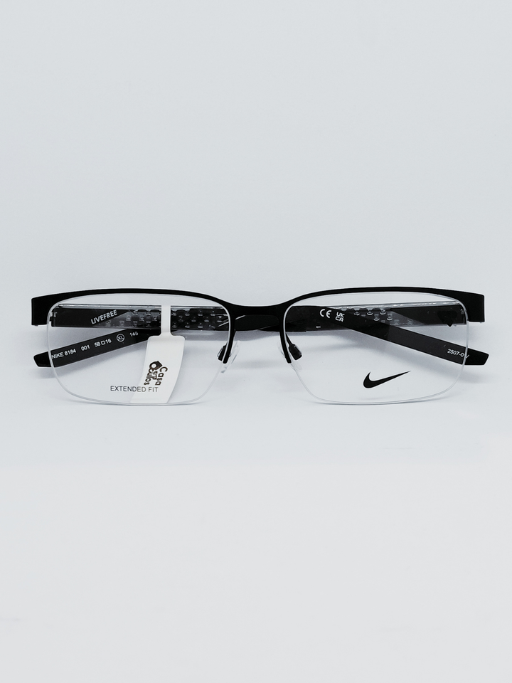 Armação Masculina Nike 8184 Meio Aro (fio de nylon) Preto e Cinza - foto 1
