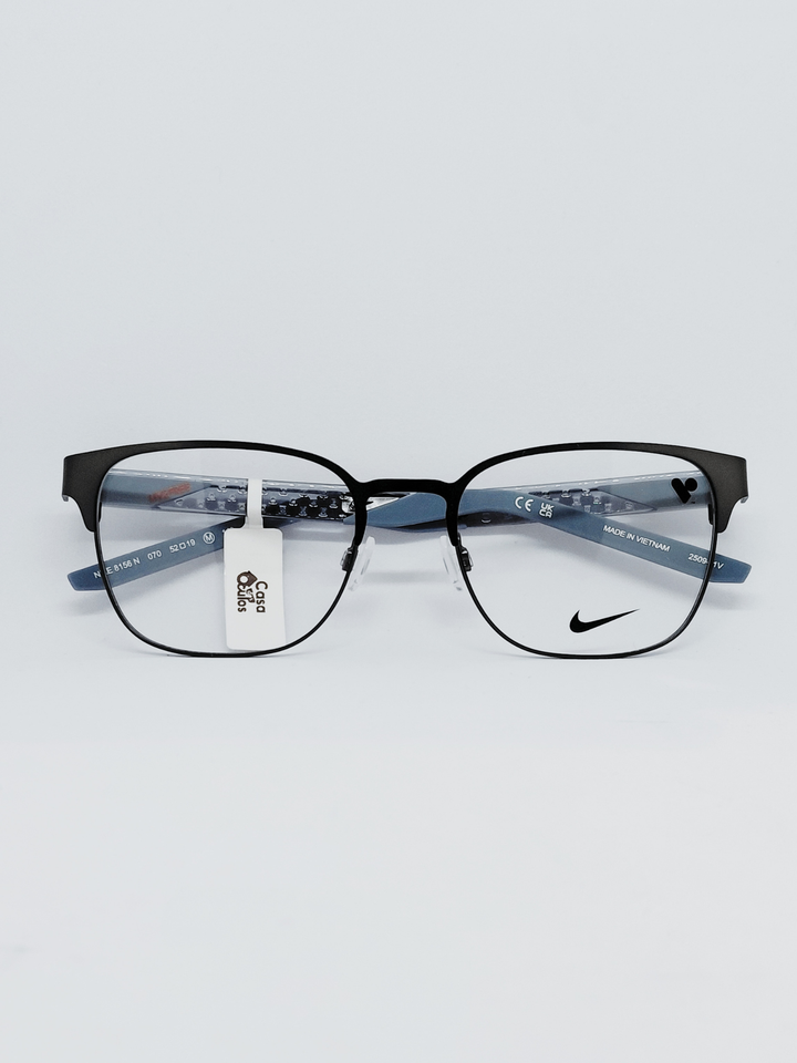 Armação Masculina Nike 8156 N Retangular Preto e Azul - foto 1