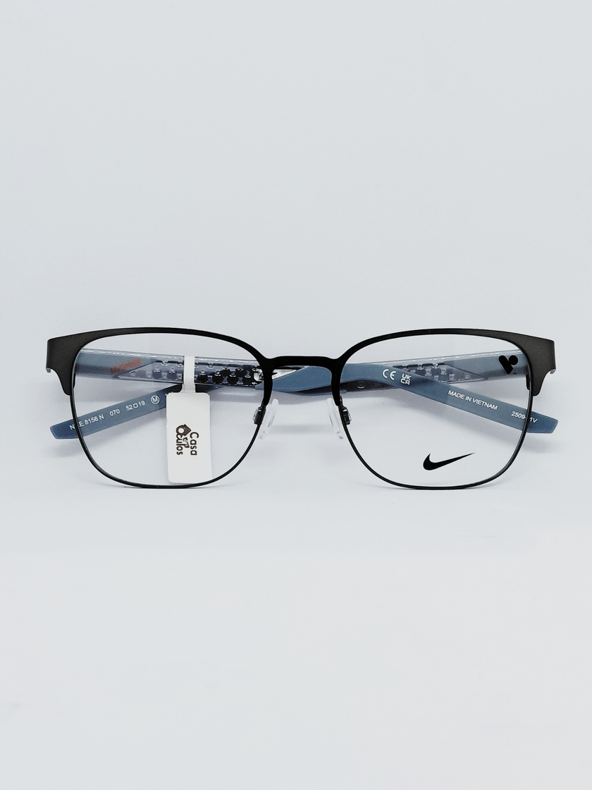 Armação Masculina Nike 8156 N Retangular Preto e Azul - foto 1