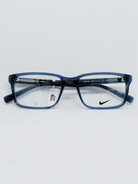 Armação Masculina Nike 1001 Retangular Azul Translúcido - foto 1