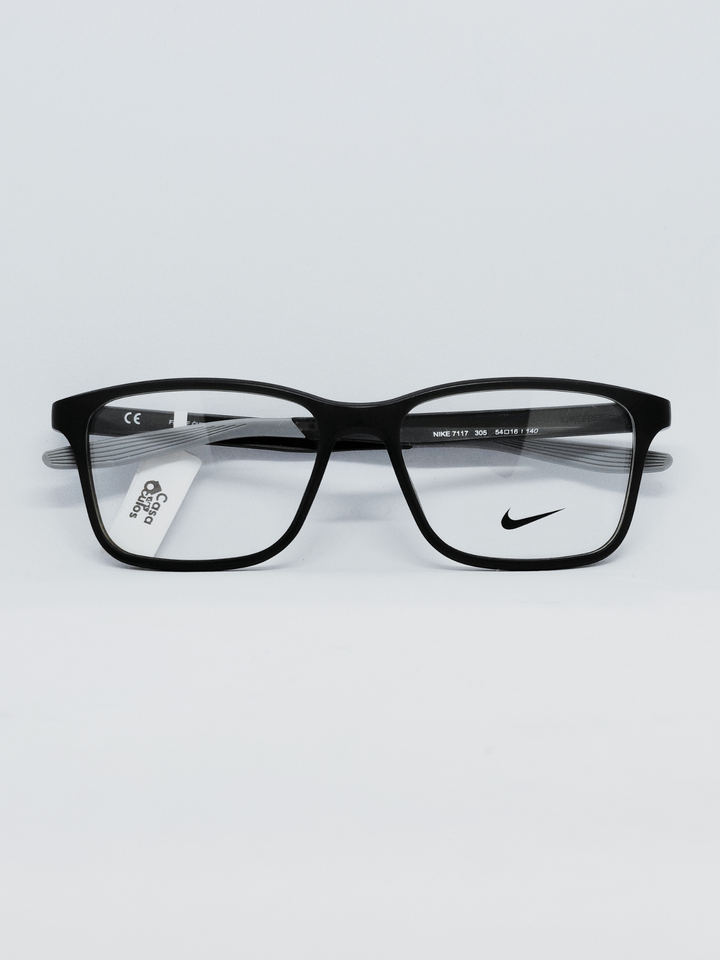 Armação Masculina Nike 7117 Retangular Preto Fosco - foto 1