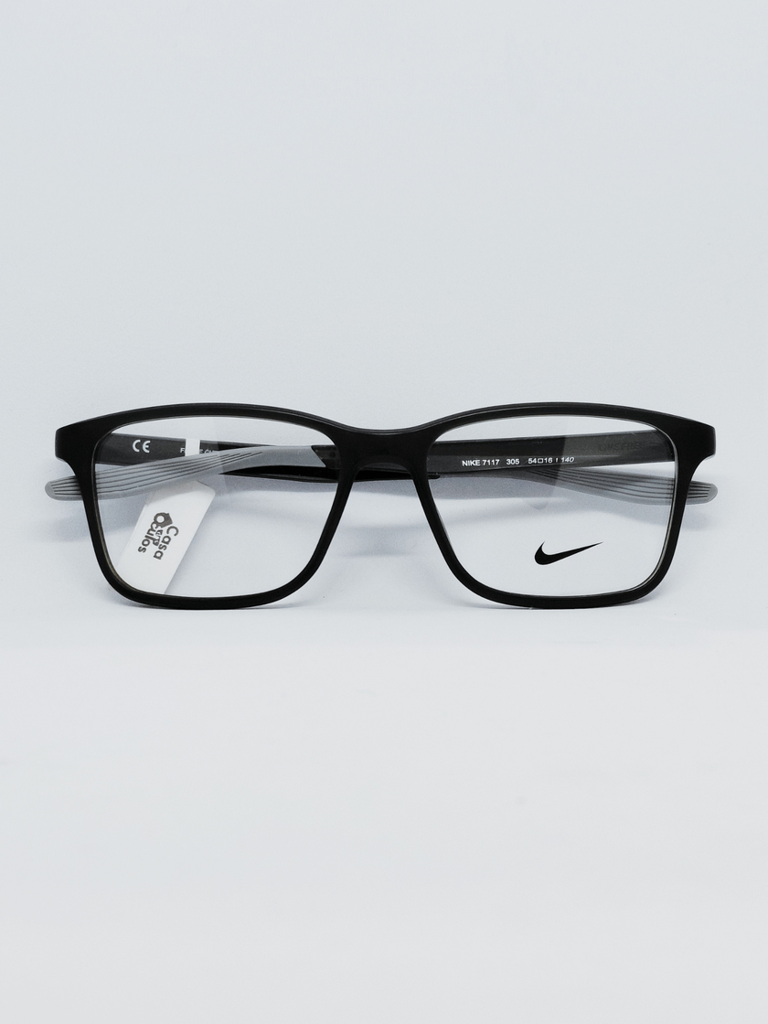 Armação Masculina Nike 7117 Retangular Preto Fosco - foto 1