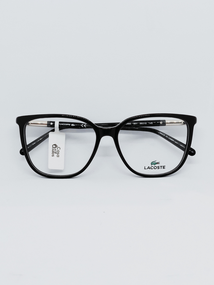Armação Lacoste L2892 Quadrada Preto e Dourado - foto 1