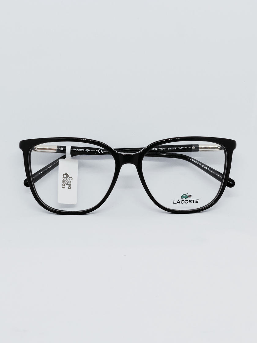 Armação Lacoste L2892 Quadrada Preto e Dourado - foto 1