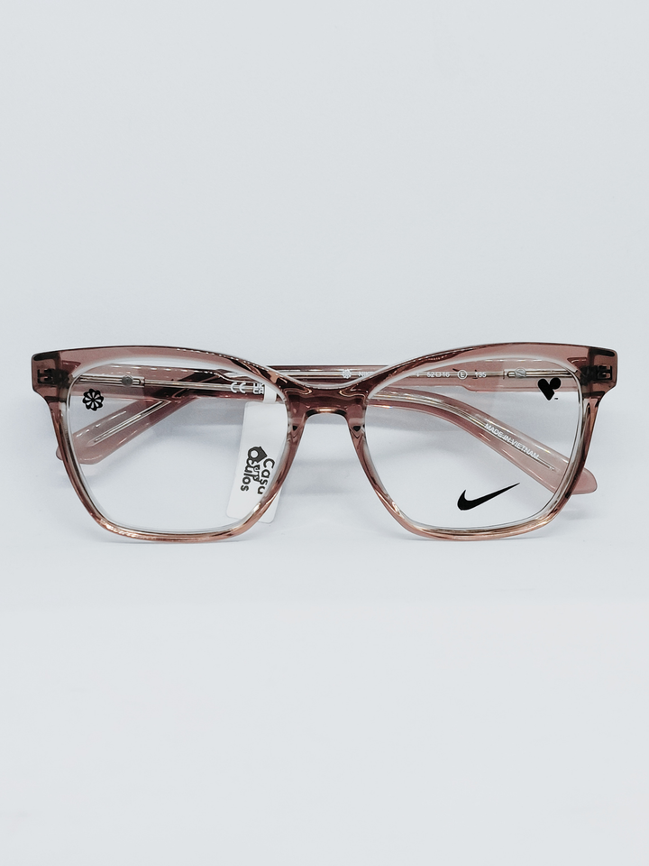 Armação Feminina Nike 5063 Quadrada Rosé Translúcido - foto 1