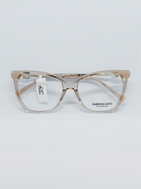 Armação Feminina Sabrina Sato SS181 Gatinho Bege Translúcido - foto 1