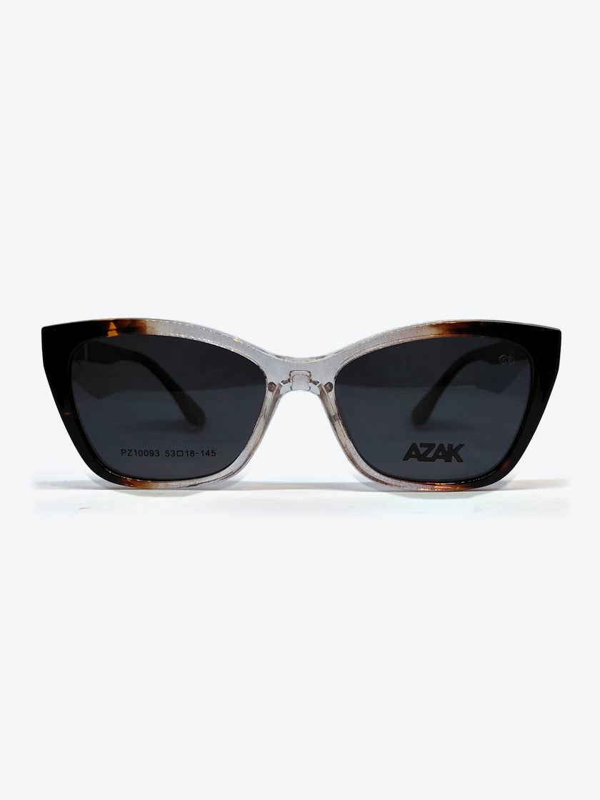 Armação Feminina AZAK PZ10093 Gatinho Tartaruga e Transparente com Clip-on - foto 5