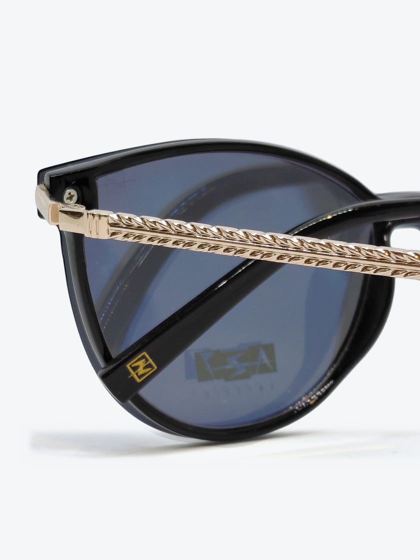 Armação Feminina AZAK PZ10028 Oval Preto e Dourado com Clip-on - foto 5