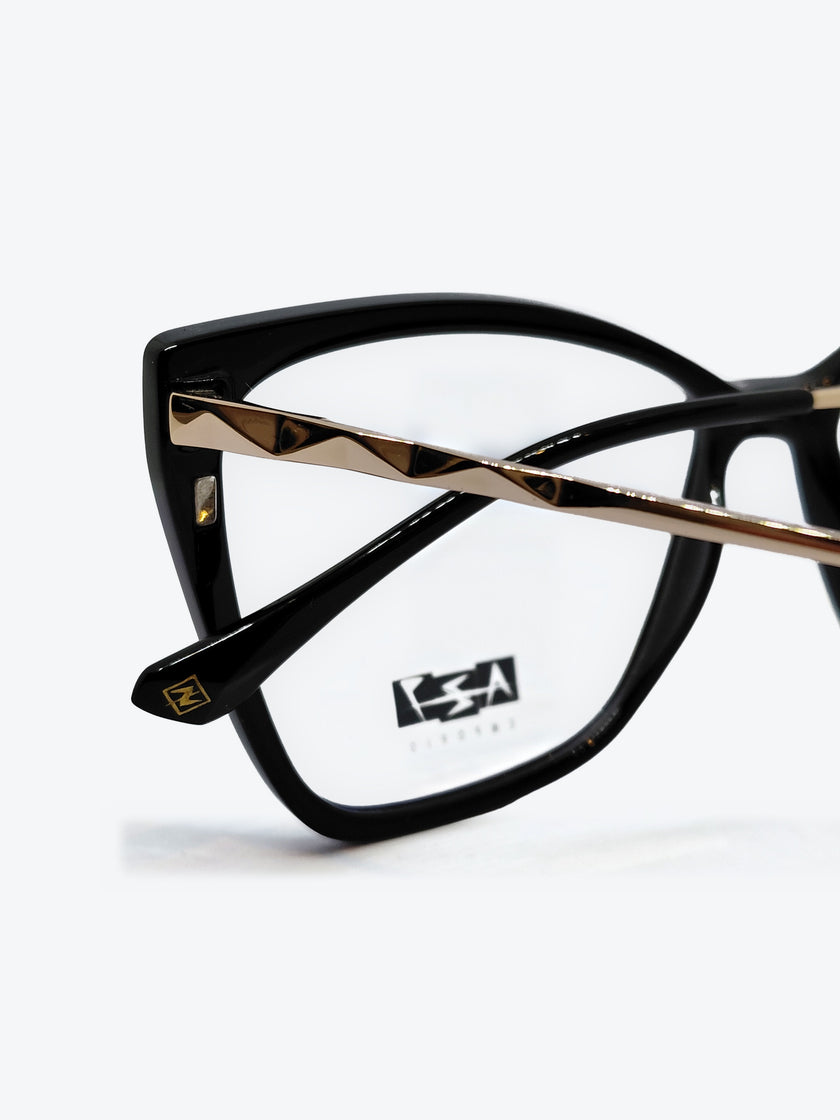 Armação Feminina AZAK PZ8270 Gatinho Preto e Dourado com Clip-on - foto 5