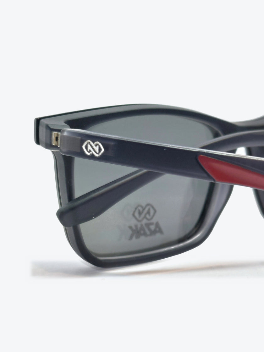Armação Masculina AZAK W2669 Retangular Preto com Clip-on - foto 5