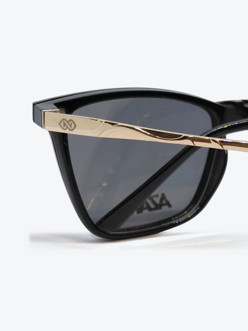Armação Feminina AZAK 5019 Gatinho Preto e Dourado com Clip-on - foto 5