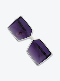 Óculos de Sol 22042 Geométrico ou Sextavado Branco, Dourado e Roxo - foto 5