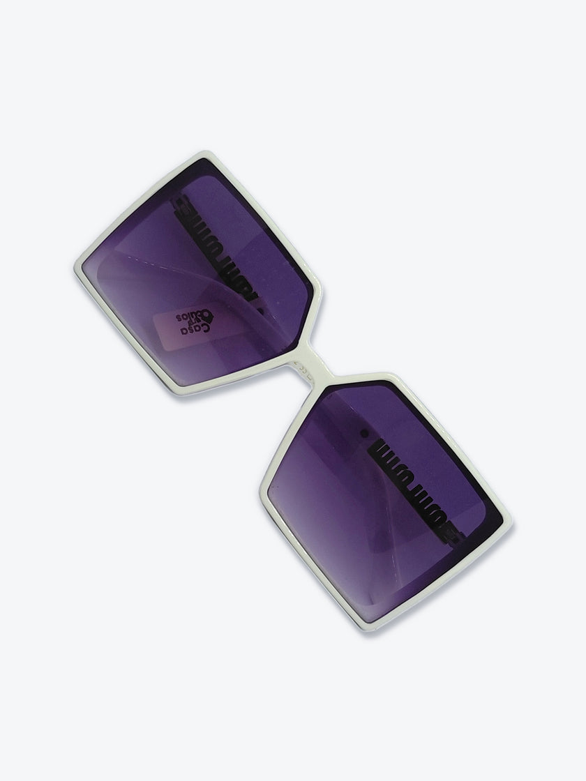 Óculos de Sol 22042 Geométrico ou Sextavado Branco, Dourado e Roxo - foto 5