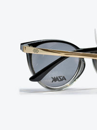 Armação Feminina AZAK 3017 Oval Preto Degradê e Dourado com Clip-on - foto 5