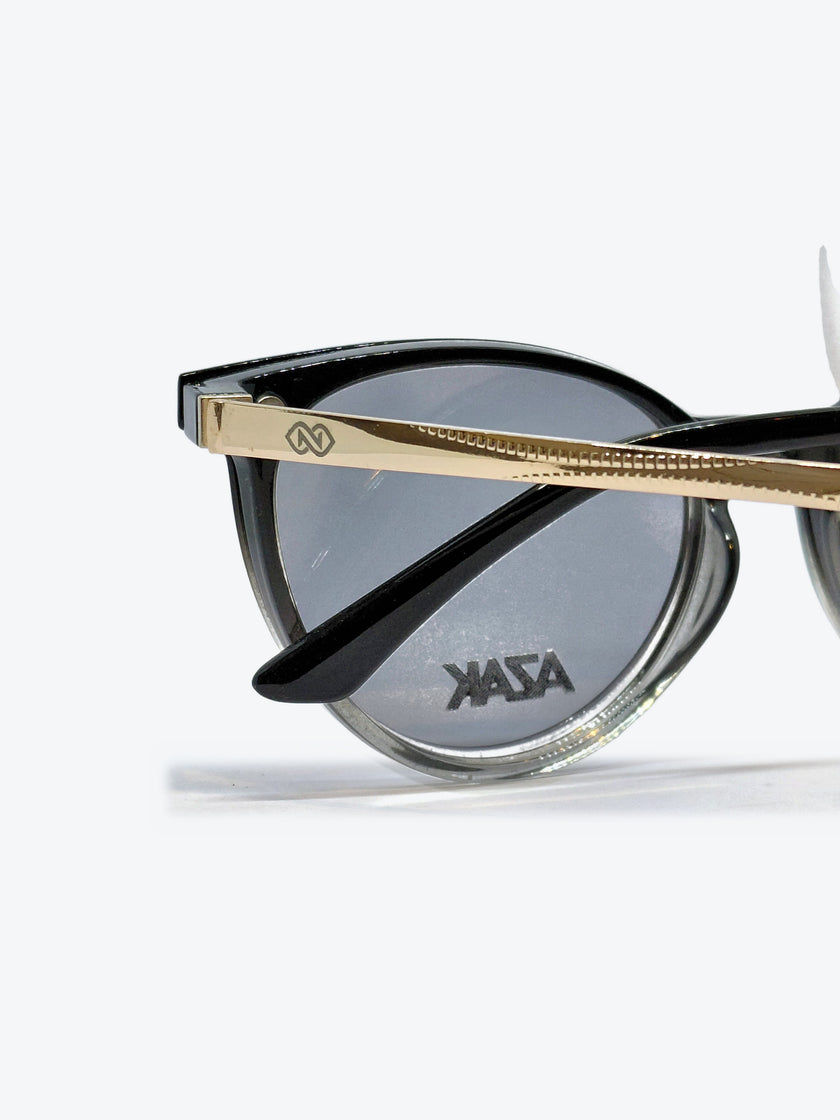 Armação Feminina AZAK 3017 Oval Preto Degradê e Dourado com Clip-on - foto 5