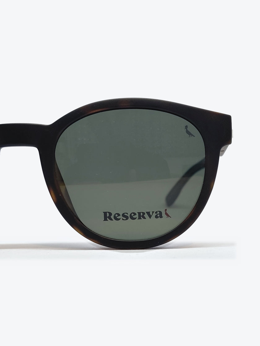 Armação Masculina Reserva RSV2621 Redonda Preto e Amarelo Tartaruga com Clip-on - foto 5