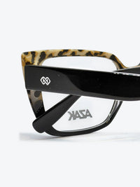 Armação Feminina AZAK HR T684 Gatinho Animal Print e Preto com Clip-on - foto 5