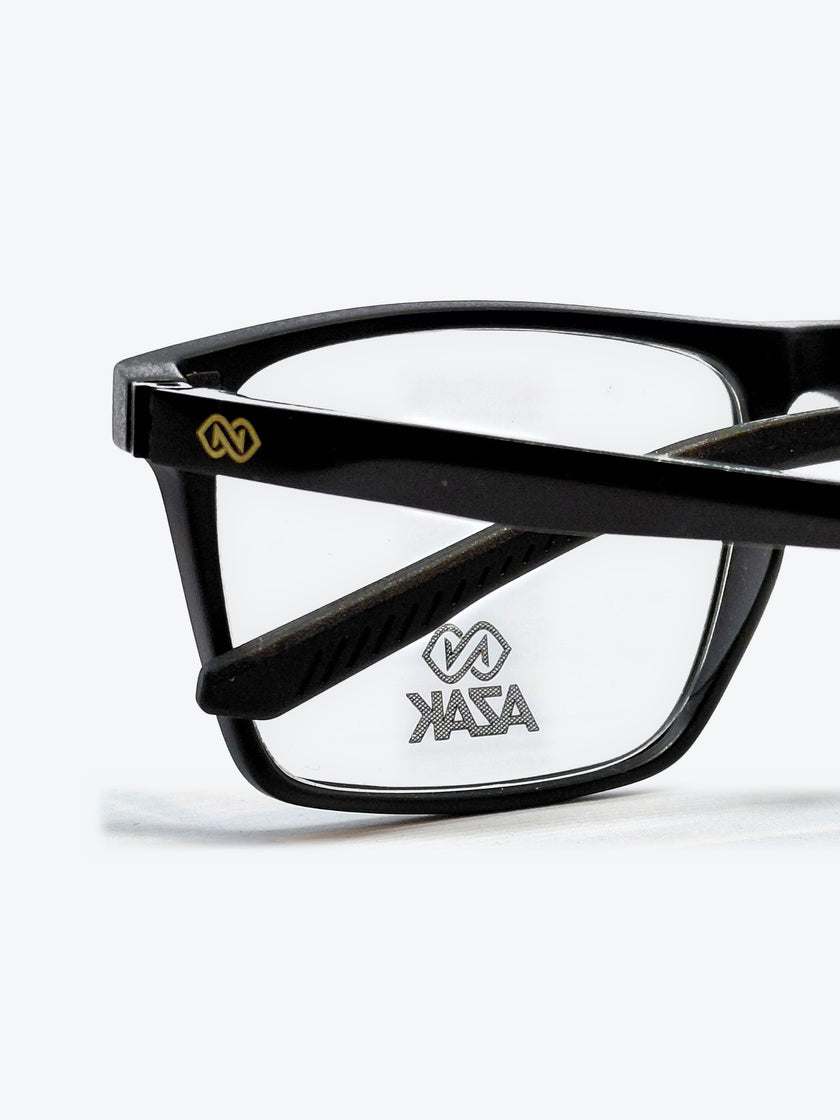 Armação Masculina AZAK ZZ4275 Retangular Preto com Clip-on - foto 5