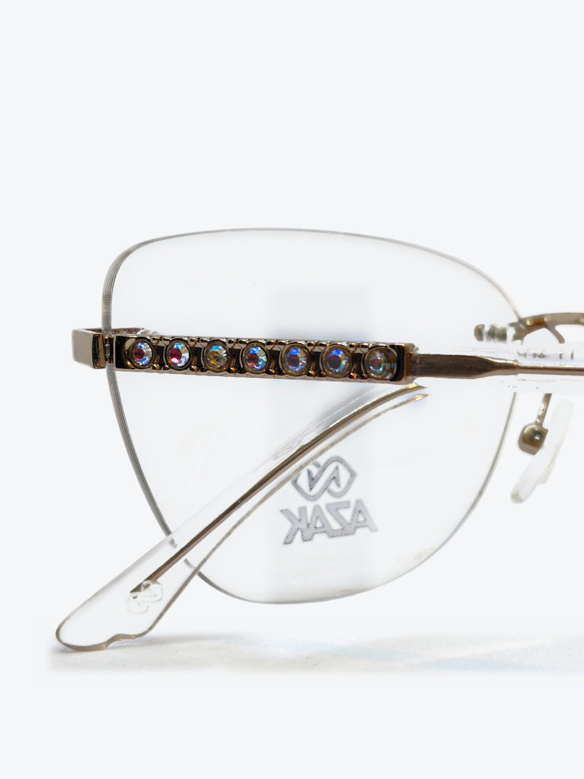 Armação Feminina AZAK PZ10262 Sem Aro Dourado e Transparente com Clip-on - foto 6