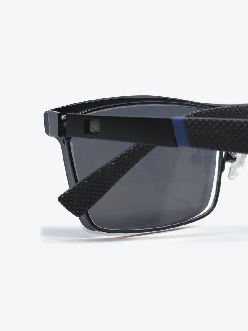 Armação Masculina 6531 Retangular Preto e Azul com Clip-on - foto 6
