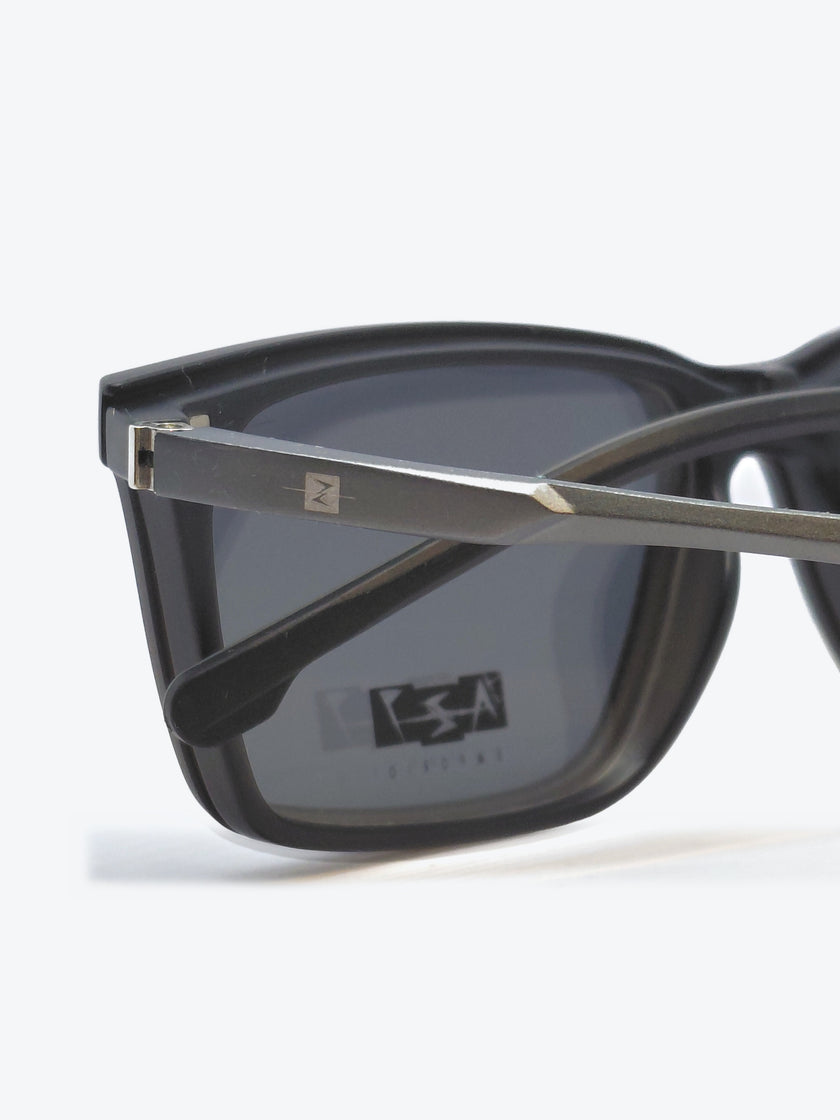 Armação Masculina AZAK ZZ4260 C2 Retangular Preto e Cinza com Clip-on - foto 6