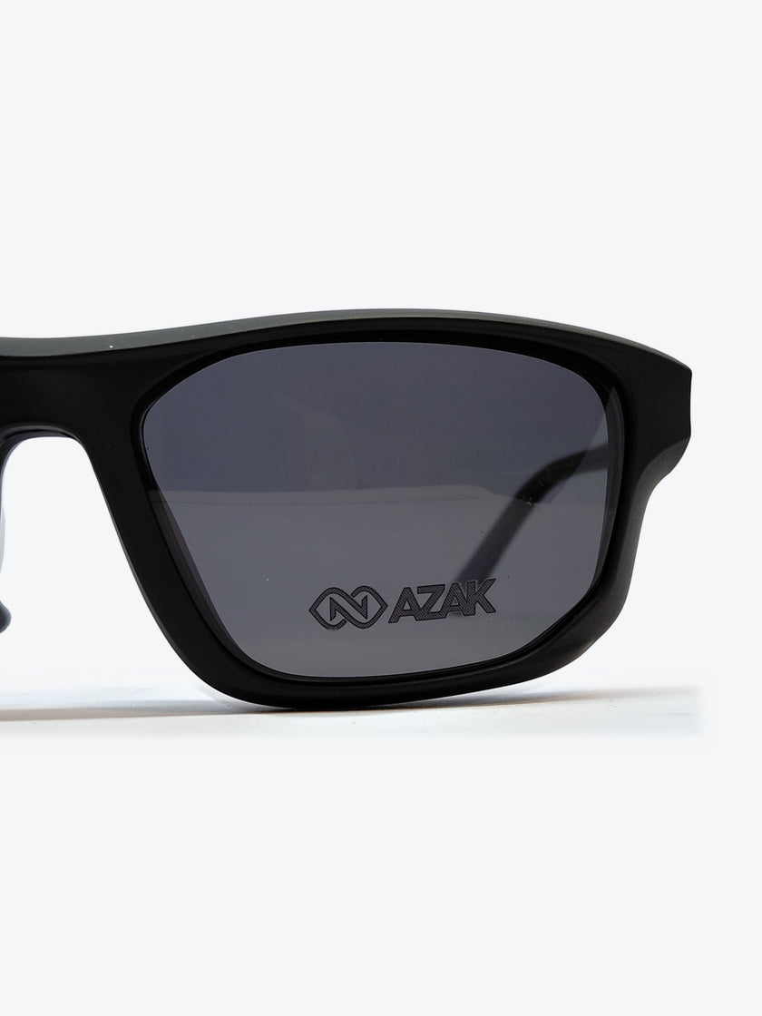 Armação Masculina AZAK PZ20146 Retangular Preto com Clip-on - foto 6