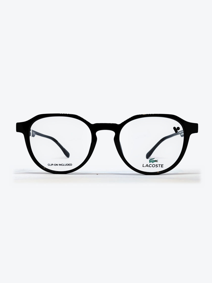 Armação Masculina Lacoste L4008 Geométrica ou Sextavada Preto com Clip-on - foto 6