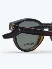 Armação Masculina Reserva RSV2621 Redonda Preto e Amarelo Tartaruga com Clip-on - foto 6