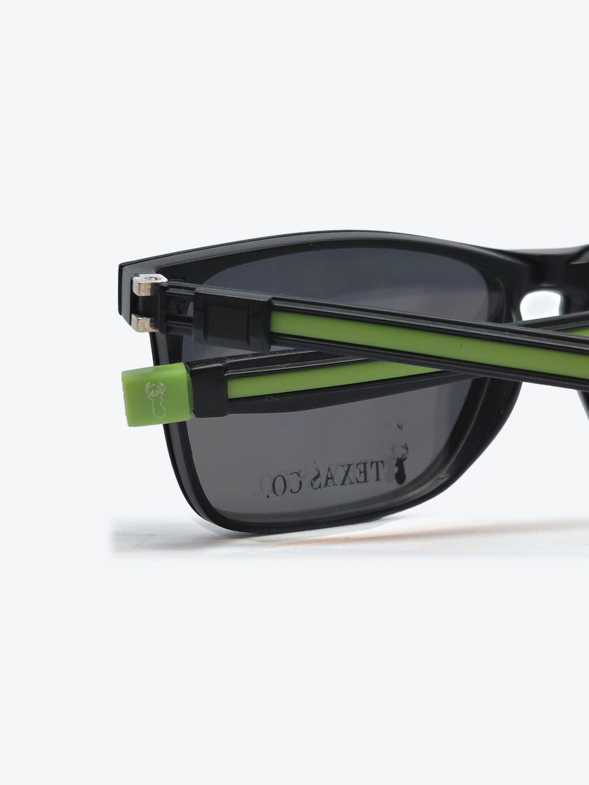 Armação Masculina 97721 Retangular Preto e Verde com Clip-on - foto 6