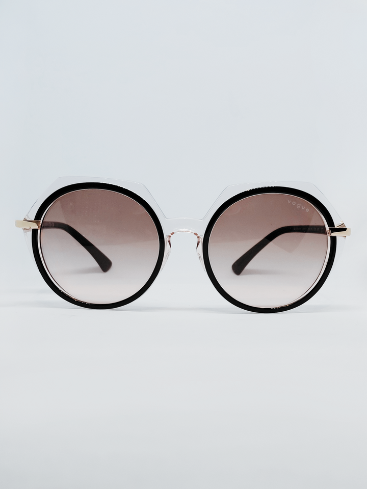 Óculos de Sol Vogue VO 5384-SB Redonda Rosé Translúcido e Marrom - foto 1