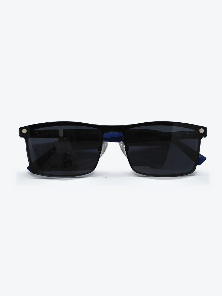 Armação Masculina 6531 Retangular Preto e Azul com Clip-on - foto 7