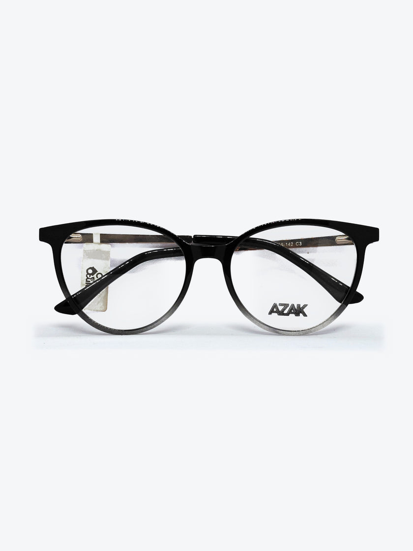Armação Feminina AZAK 3017 Oval Preto Degradê e Dourado com Clip-on - foto 7