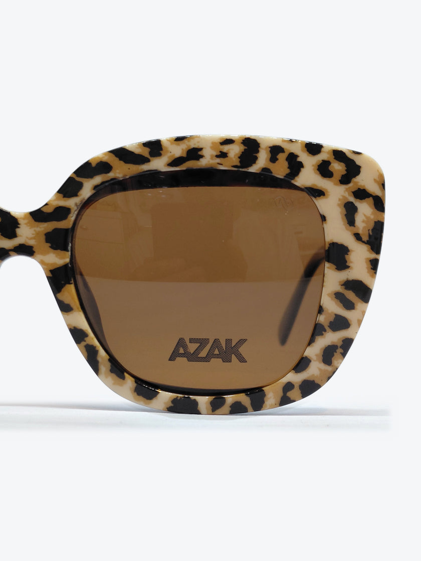 Armação Feminina AZAK HR T684 Gatinho Animal Print e Preto com Clip-on - foto 7