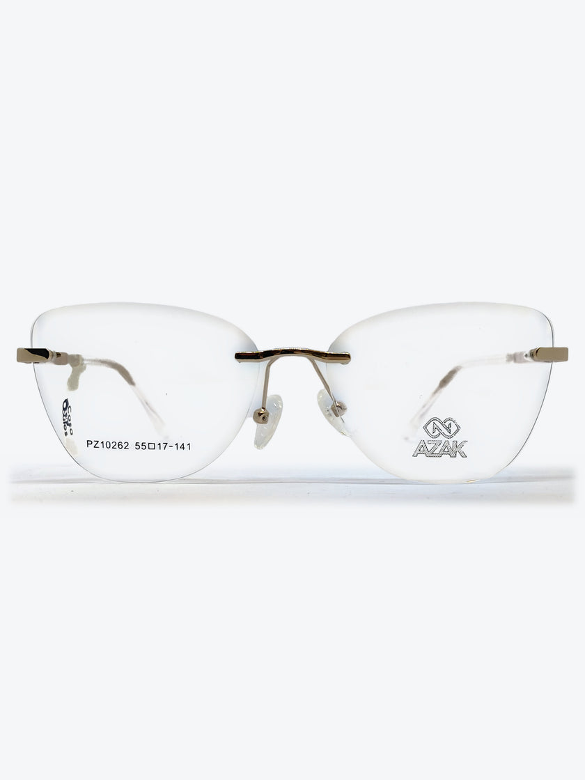 Armação Feminina AZAK PZ10262 Sem Aro Dourado e Transparente com Clip-on - foto 7