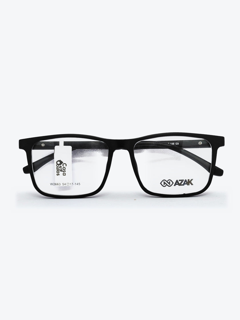 Armação Masculina AZAK W2663 Retangular Preto e Azul com Clip-on - foto 7