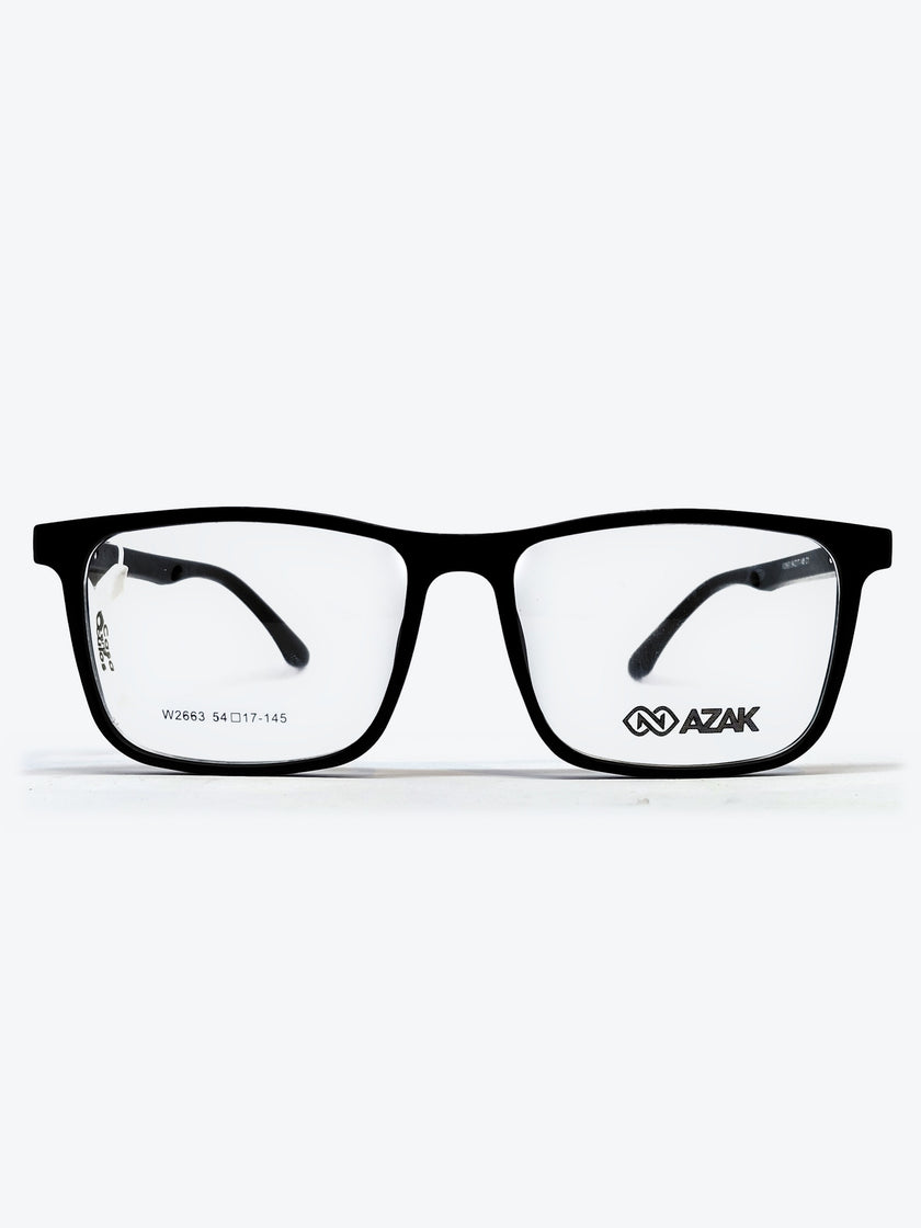 Armação Masculina AZAK W2663 Retangular Preto com Clip-on - foto 7
