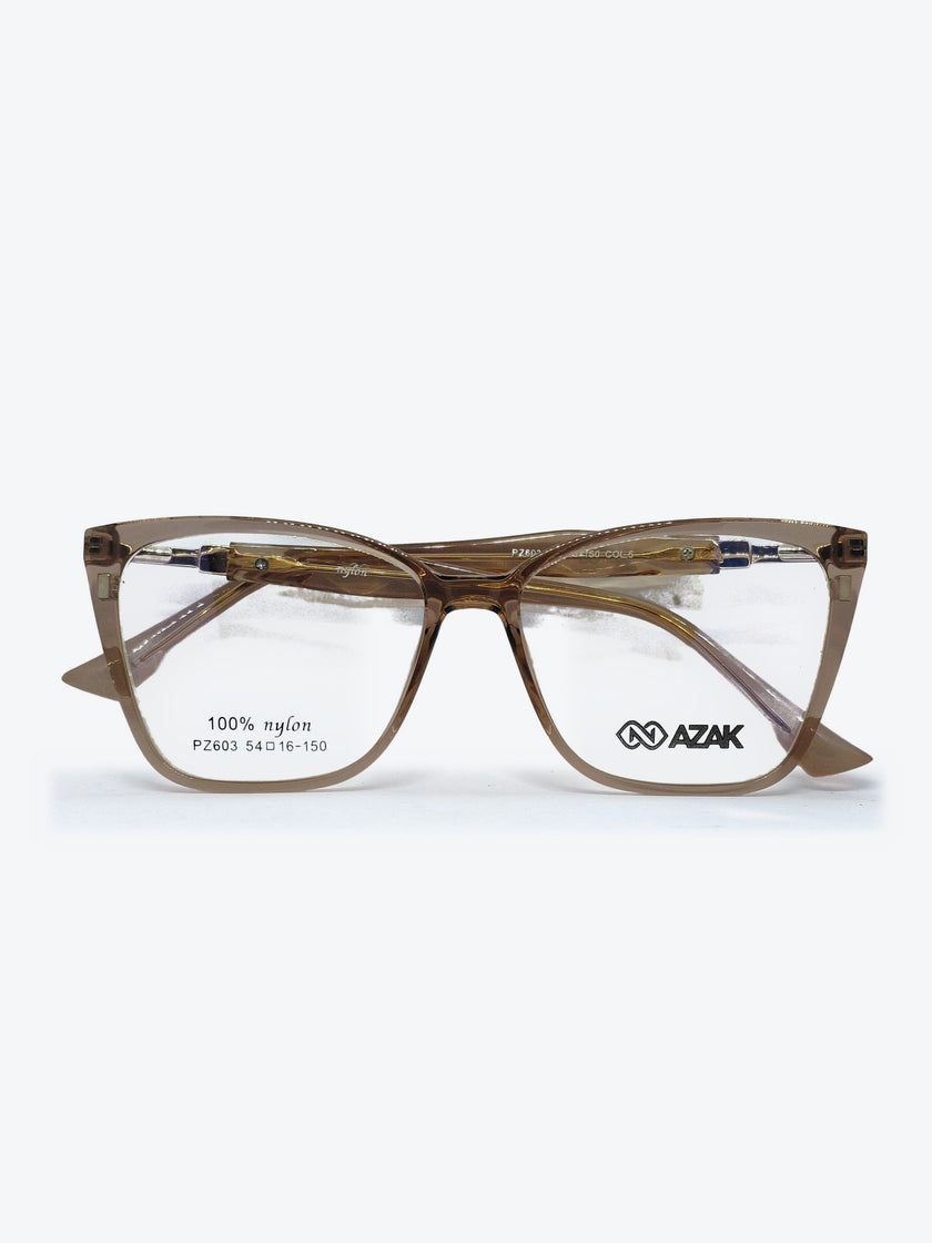 Armação Feminina AZAK PZ603 C5 Gatinho Marrom Claro com Clip-on - foto 7