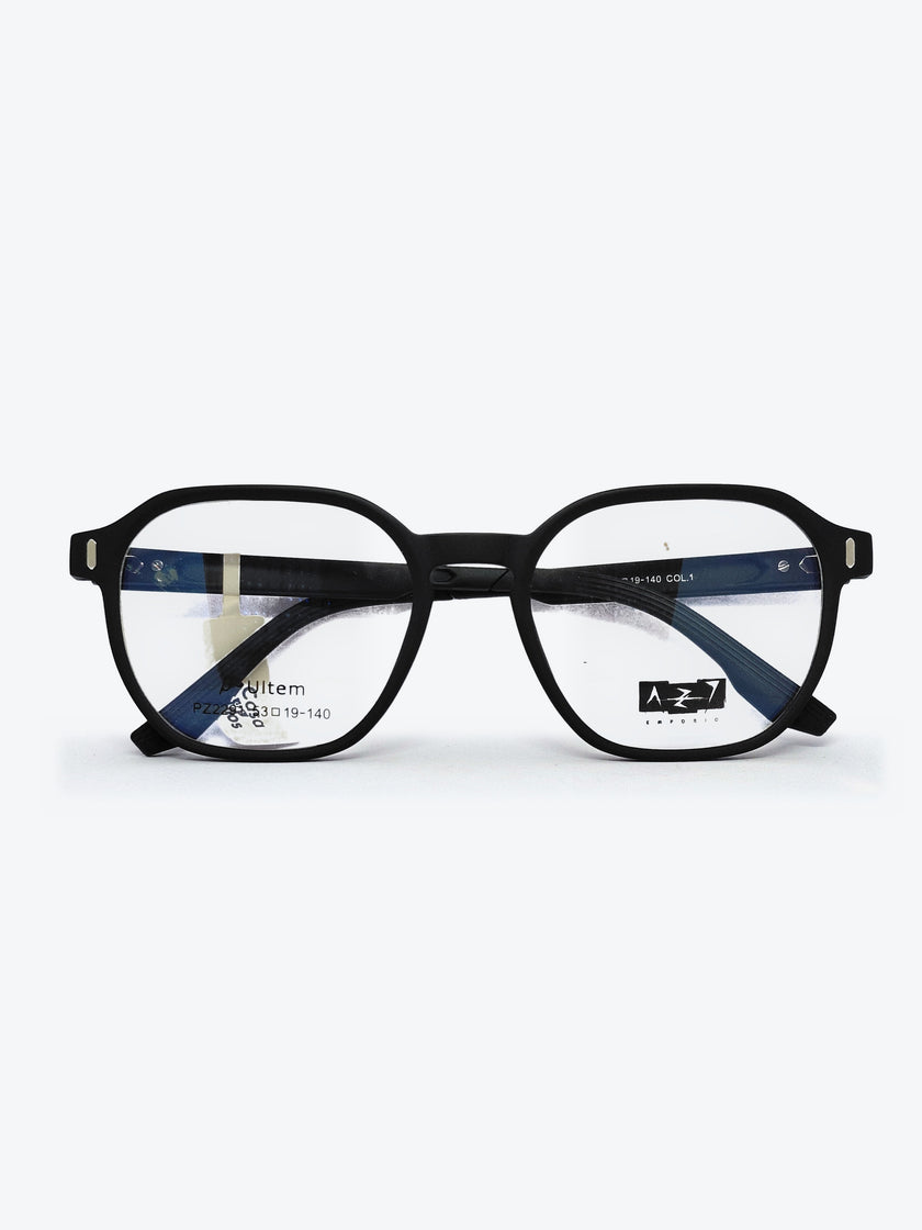 Armação Masculina AZAK PZ2291 Geométrica ou Sextavada Preto com Clip-on - foto 7