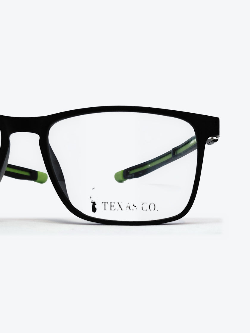 Armação Masculina 97721 Retangular Preto e Verde com Clip-on - foto 8