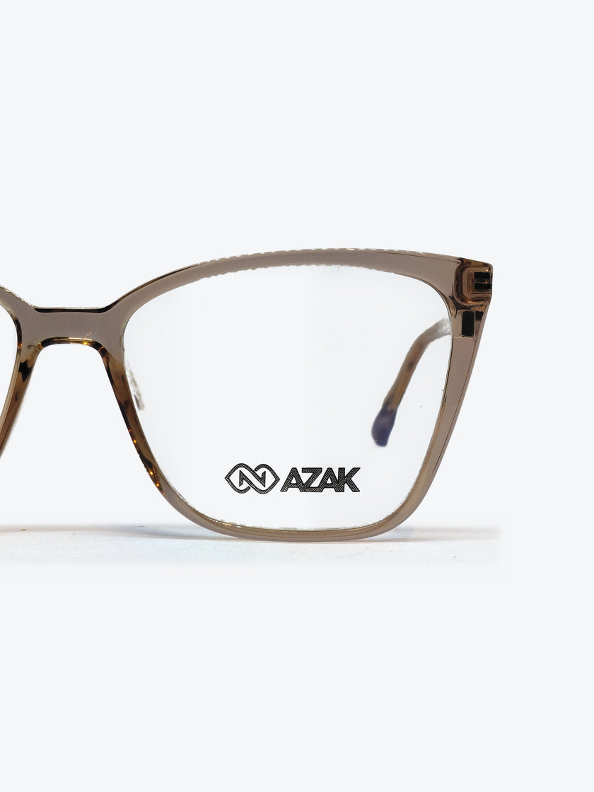 Armação Feminina AZAK PZ603 C5 Gatinho Marrom Claro com Clip-on - foto 8