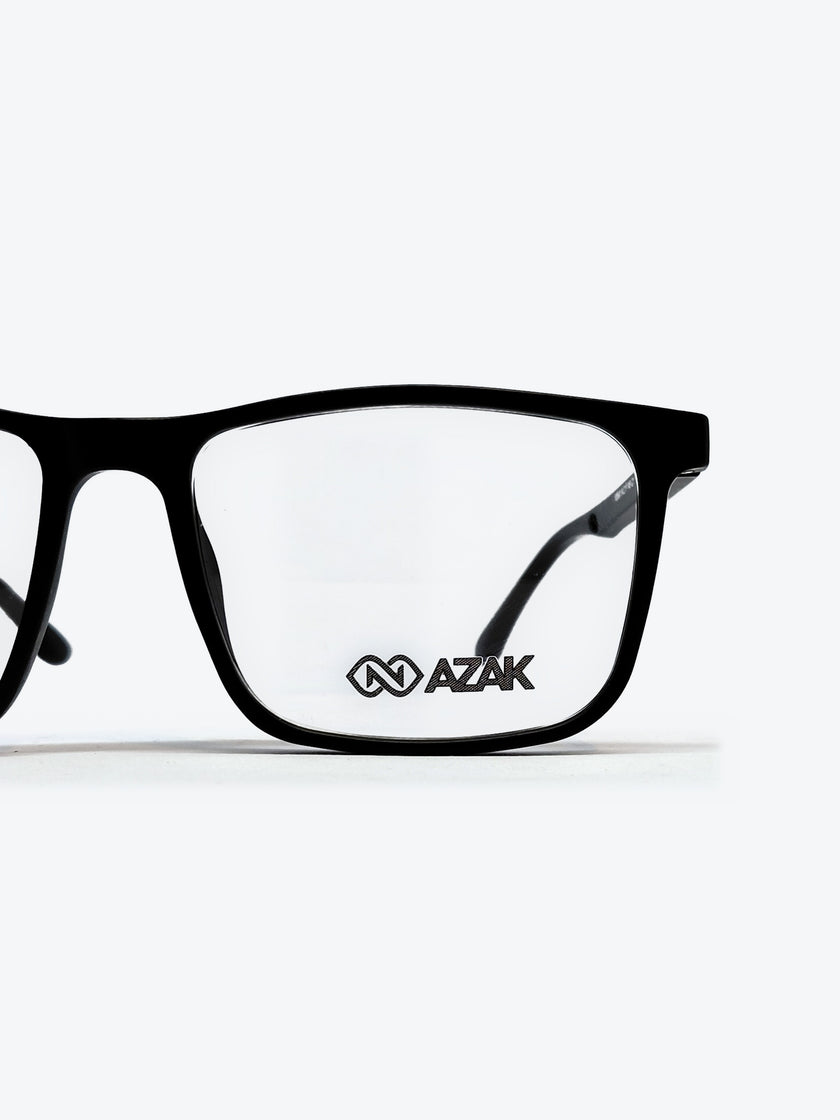 Armação Masculina AZAK W2663 Retangular Preto com Clip-on - foto 8