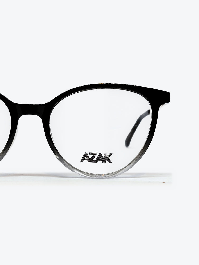 Armação Feminina AZAK 3017 Oval Preto Degradê e Dourado com Clip-on - foto 8
