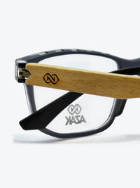 Armação Masculina AZAK PZ2066 Retangular Cinza e Madeira com Clip-on - foto 8