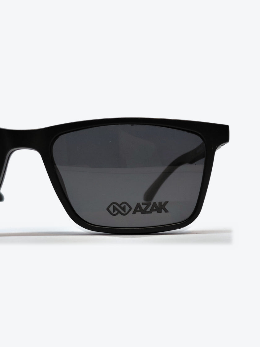 Armação Masculina AZAK W2668 Retangular Preto com Clip-on - foto 8