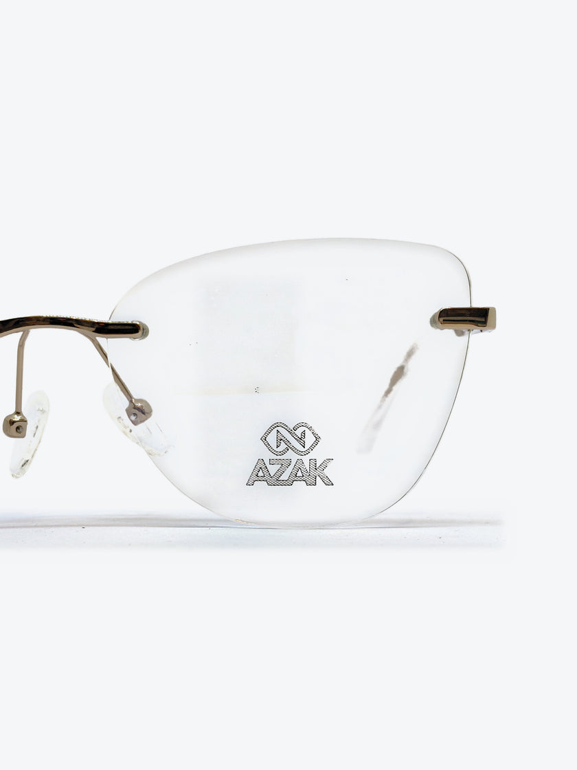 Armação Feminina AZAK PZ10262 Sem Aro Dourado e Transparente com Clip-on - foto 8