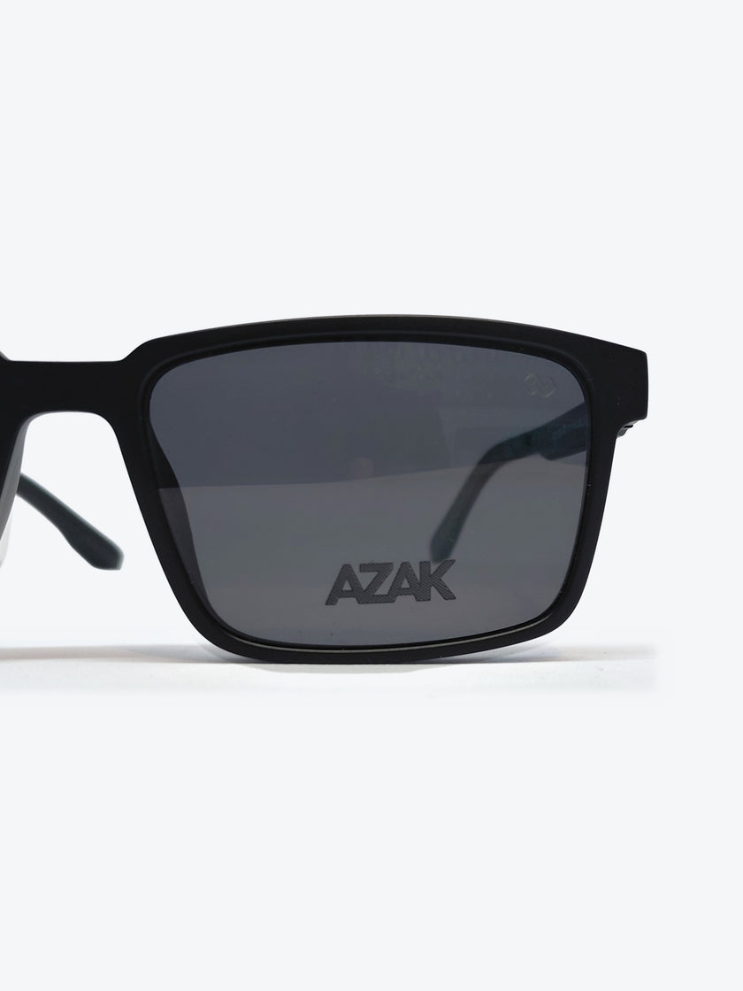 Armação Masculina AZAK PZ2289 Retangular Preto com Clip-on - foto 8