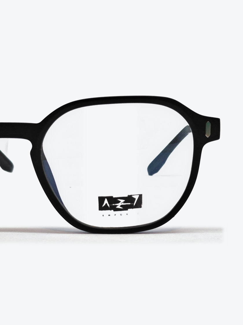 Armação Masculina AZAK PZ2291 Geométrica ou Sextavada Preto com Clip-on - foto 8