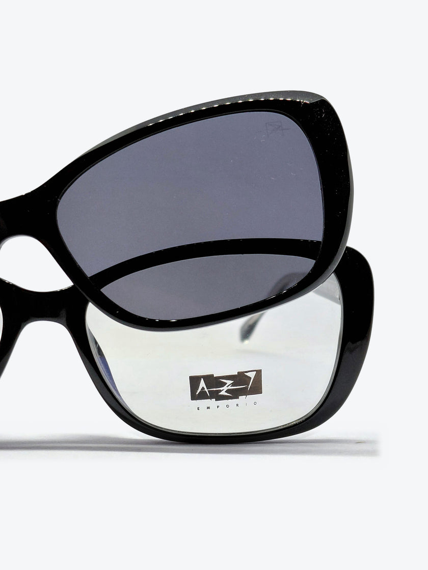 Armação Feminina AZAK PZ10026 Oval Preto com Clip-on - foto 9
